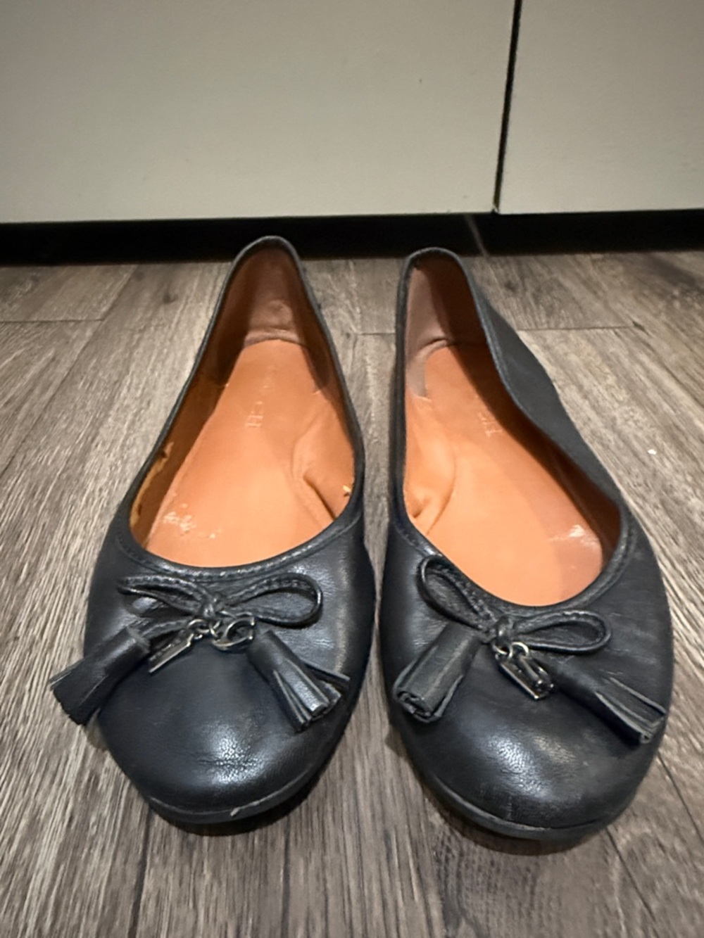 Coach Benni Black Leather Ballet Flats
